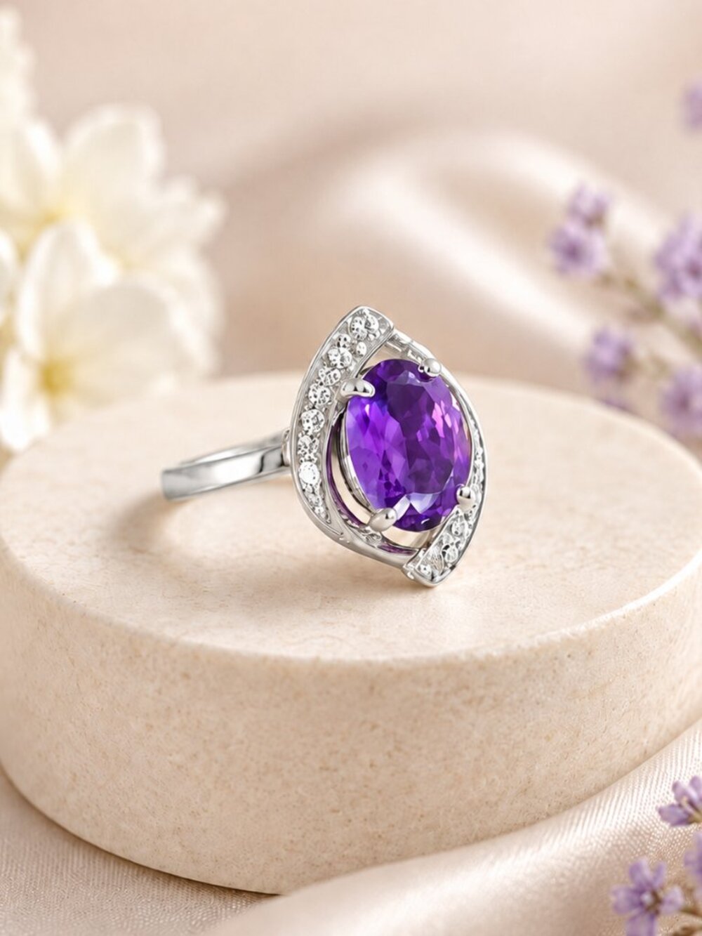 Amethyst Crown Ring